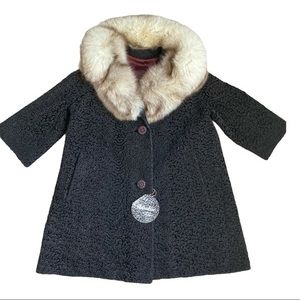 Vintage coat sz 8 Astrakin blue fox fur genuine fox fur Excellent condition-tag